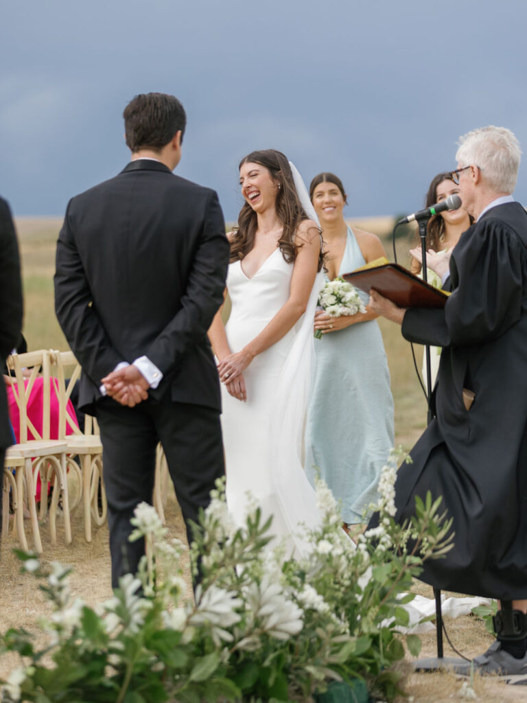 Foster Creek Farm Wedding ceremony vow exchange