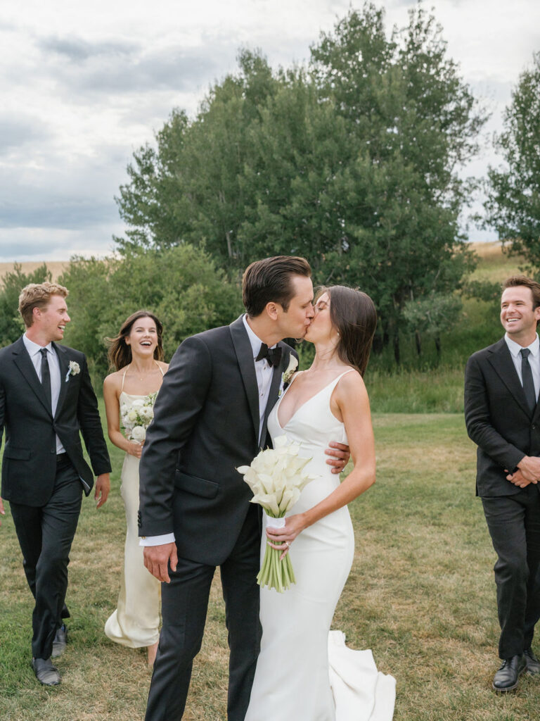 Foster Creek Farm Wedding bridal party walking shot