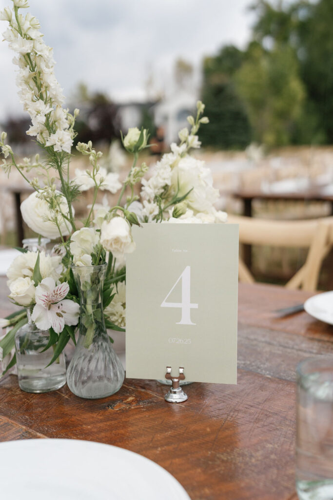 Foster Creek Farm Wedding reception details