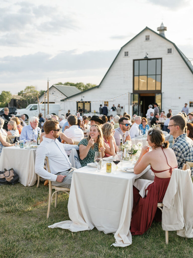 Foster Creek Farm wedding reception guests interacting