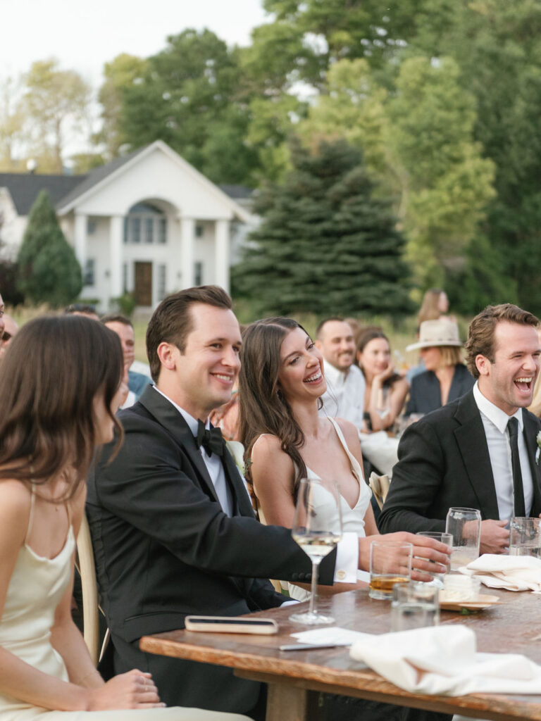 Foster Creek Farm wedding reception couple reaction