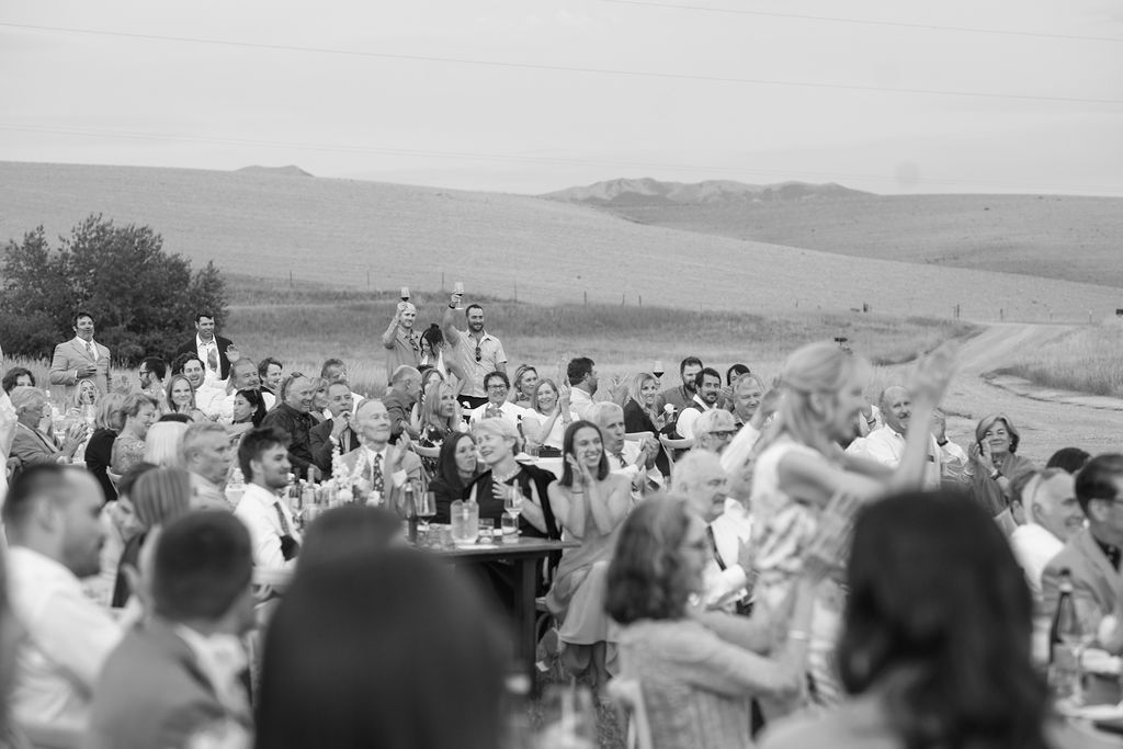 Foster Creek Farm wedding reception guests reaction