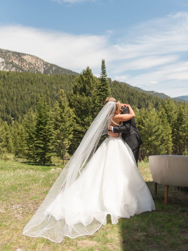 Montana Big Sky resort wedding bride and groom portrait4